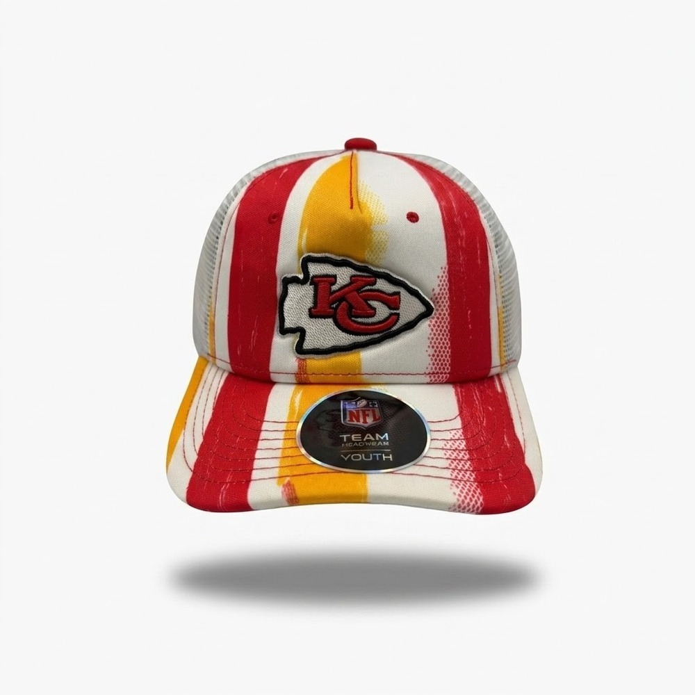 Kansas City Chiefs Trucker Hat Kids OS Red Yellow 9K1BOSDLP-CHI Snapback *NEW*